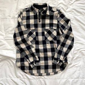 J.Crew wool flannel Buffalo check half-zip pullover shirt jacket  XS